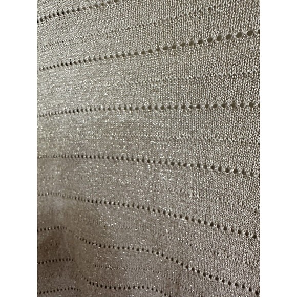 Chicos Gold Metallic Cotton Blend Cardigan Size 0 - Picture 4 of 6